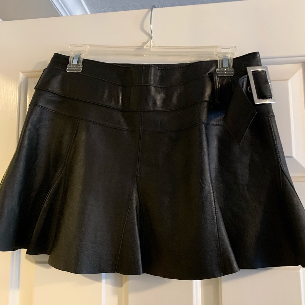 Bebe leather buckle skirt size 6
